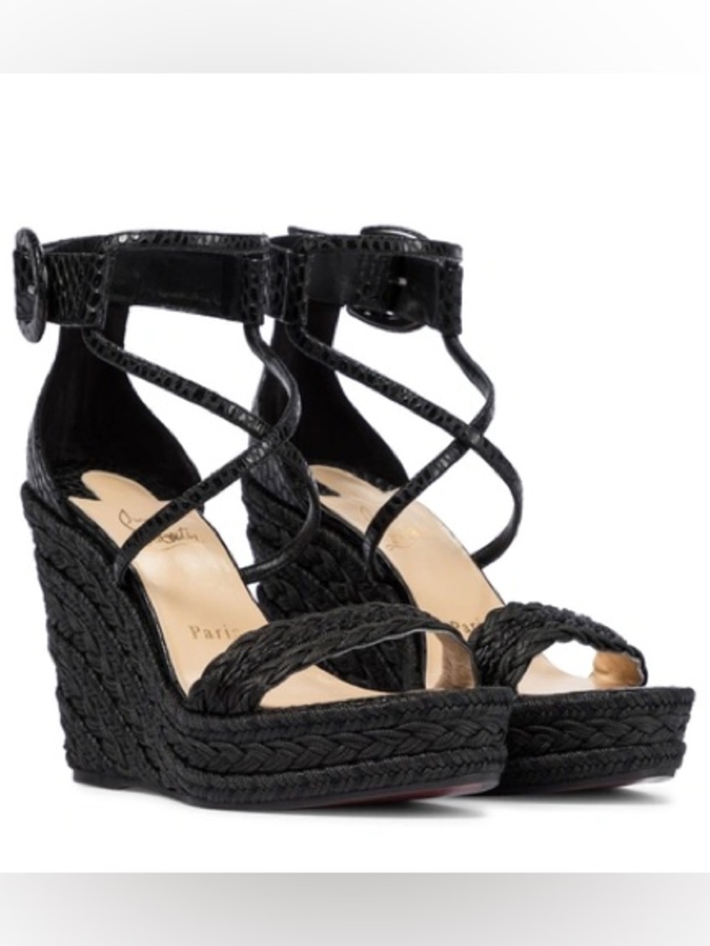 CHRISTIAN LOUBOUTIN Bodrum 110 Tresse/calf Jurassic Black